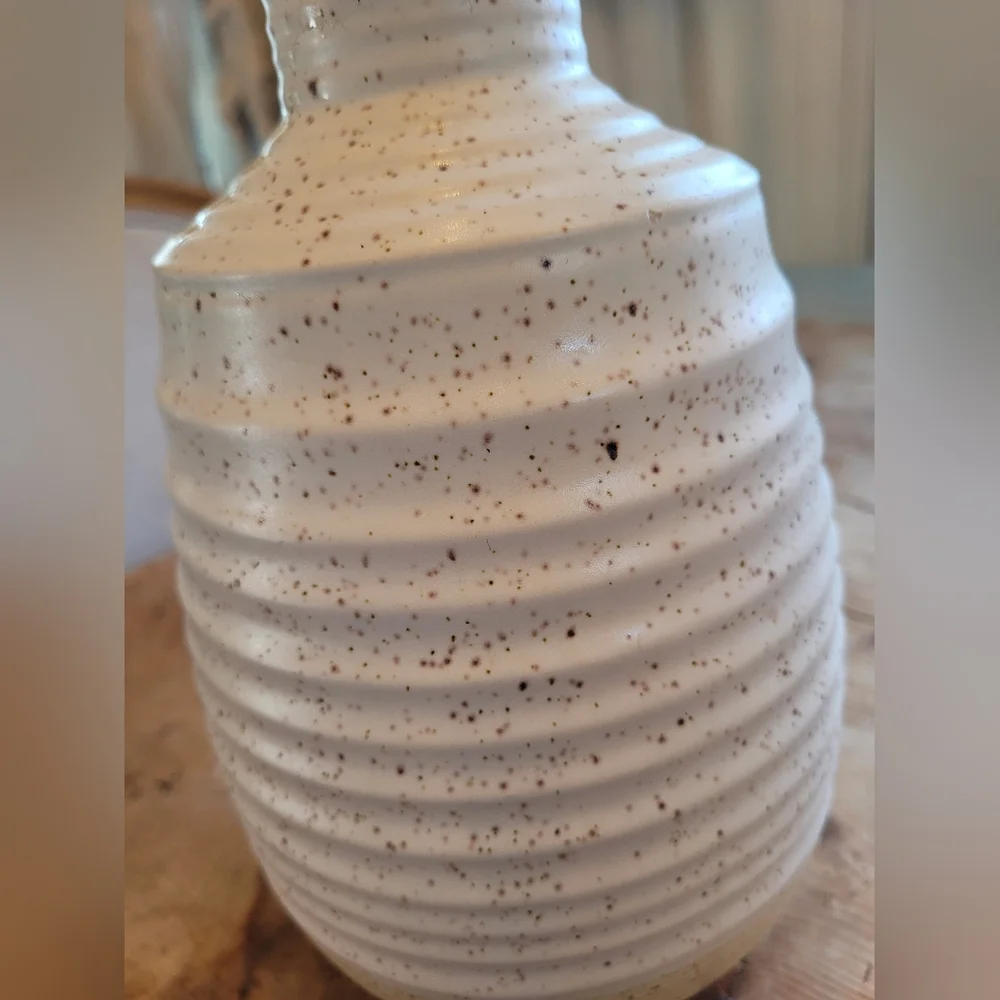 West Elm Textured Cream Vase